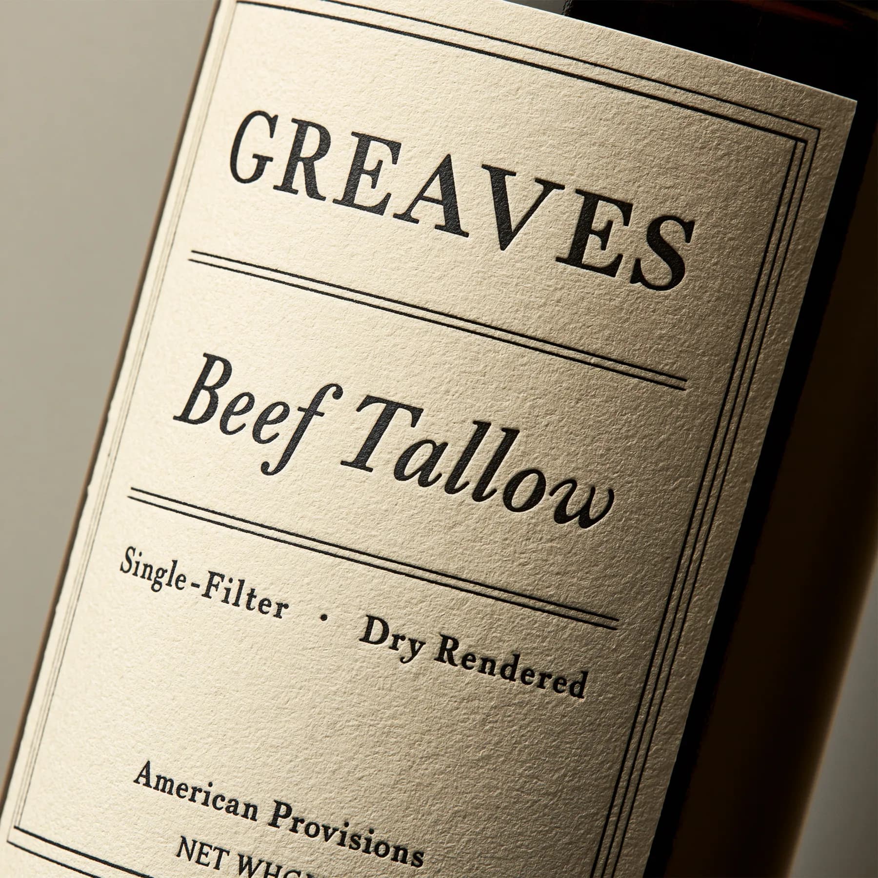 Greaves label detail