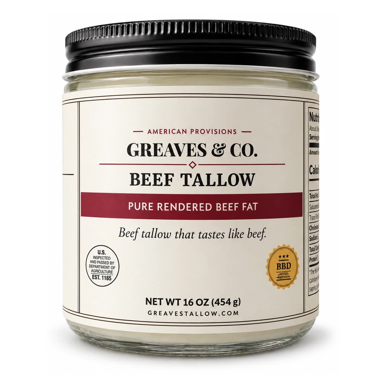 Greaves & Co. Heritage beef tallow, 16 oz jar